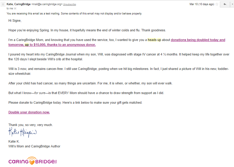 Email Fundraising Hack 3 - Control Image