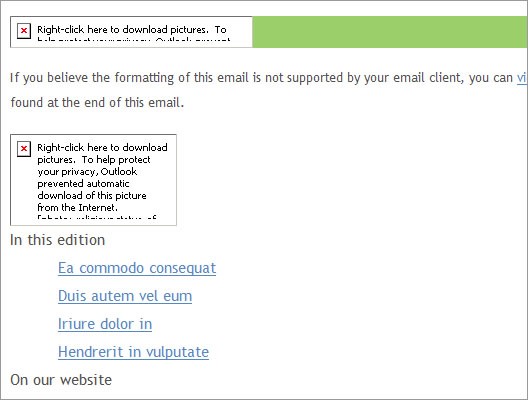 Outlook Email with Disabled Images