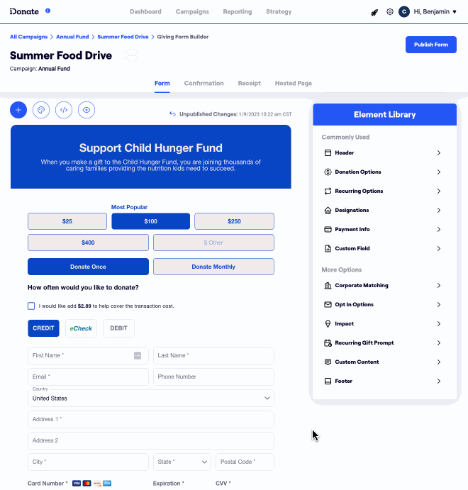 iDonate a/b testing donation platform